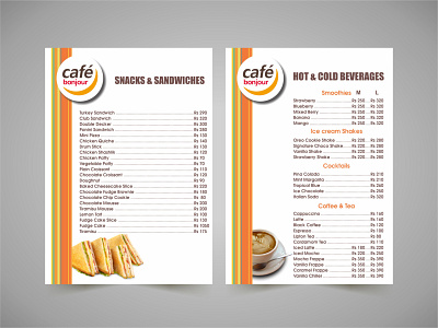 Cafe Bonjour By Total Petroleum Menu By Muhammad Gulzaib On Dribbble