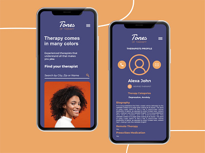 Tones of Therapy App Design app app design design graphic design illustration illustrator logo mobile mobile app design mobile design mobile ui modern ui ux vector