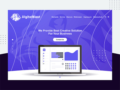 Digital Biest Modern Landing Page design graphic design illustration illustrator landing page design logo minimal ui ux vector web web design webdesign website website design