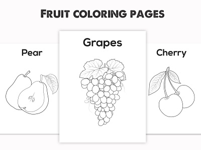 Fruit coloring pages For Kids activity book activity for kids activity sheet amazon kdp clipart coloring book coloring page coloringbook fruit coloring pages graphic design graphic designer graphicdesign kdp kdpinterior kids book kids coloring pages