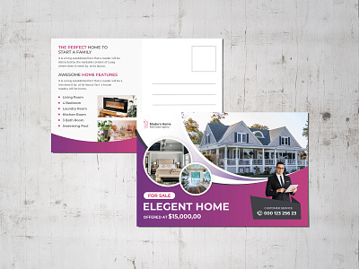 Real Estatate Postcard Design Template advertise business postcard design professional