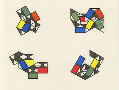 Rubix twist illustration print risograph vector