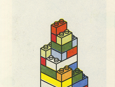 Lego Lewitt illustration print risograph vector