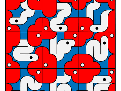 Snake tile pattern icon illustration pattern vector