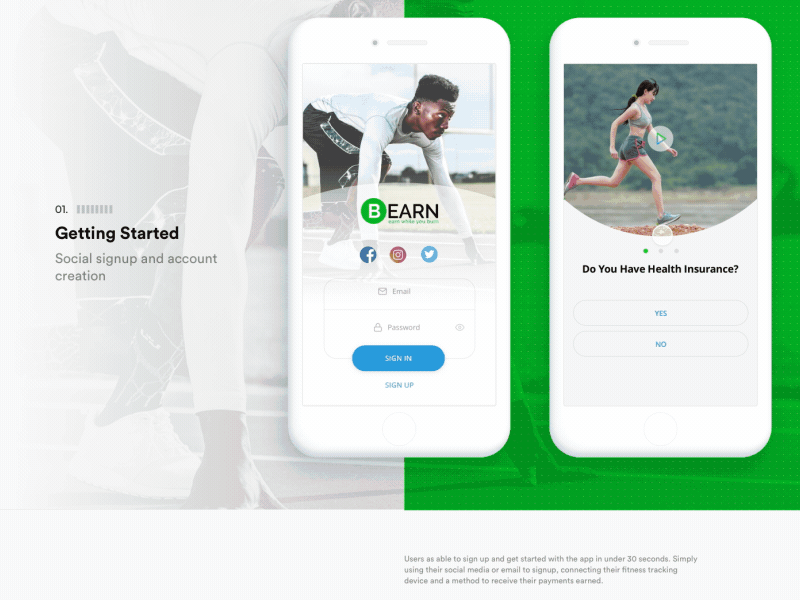 Bearn - Health App Design app bearn burnit digital agency fitness health app interface