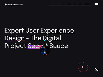 Web Header Design for Creative Agency animation design digital agency illustration interaction interface minimal ui