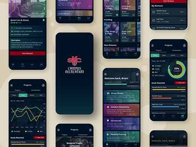 New Fitness App – UI Design appdesign application branding fitness app ios iphone mobile design product design uidesign uxdesign