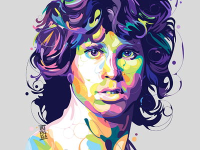 Jim Morrison art celebrities colorful design fulcolor illustration jimmorrison legend modern music popart portrait rock rockmusic thedoors vectorart