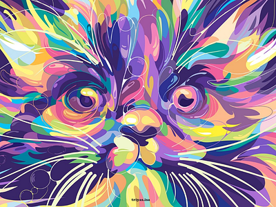 Cat adobe animals art cat colorful cute design fulcolor illustration kitten pet popart vector vectorart vectorpet