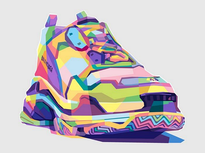 Balenciaga balenciaga brand colorful design digitalart fulcolor graphicdesign hypebeast illustration popart poster shoes sneaker style vector vectorart wpap