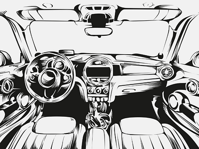 drive 🚗 automotive car cool drive illustration illustration car interior line art monochrome silhouette vector car vectorart vehicle