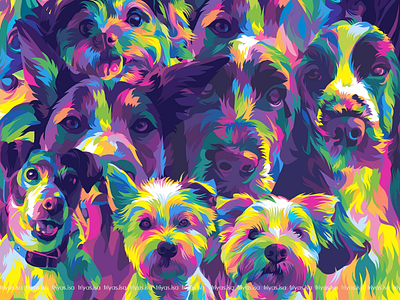 🦮🐕‍🦺🐩🌈 animal colorful commissions cute dog fullcolor illustration illustration animal love pet pet illustration pop art puppy unique vector vector art