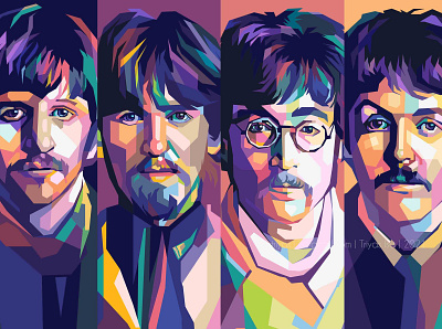 The Beatles art colorful digital digitalillustration graphicdesign illustration music pop pop art portrait thebeatles vector vectorart