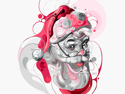 santa colorful design graphicdesign grey illustration portait portrait red santaclause unique vector vectorart
