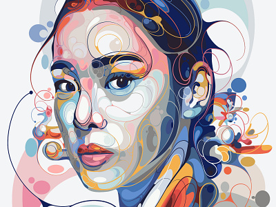 Seorina bubble colorful curve design drama illustration netflix portrait series unique vector vectorart
