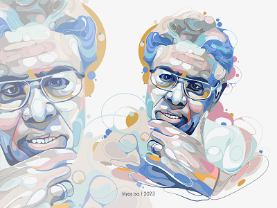 Thomas Sowell abstract ava avatar colorful curve digital art illustration portrait portraiture procreate profile picture unique style