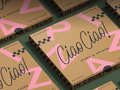 ciao ciao brand identity branding design lettering packaging design pizza box pizza logo