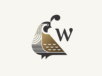 Wail animal beak bird feather logo quail