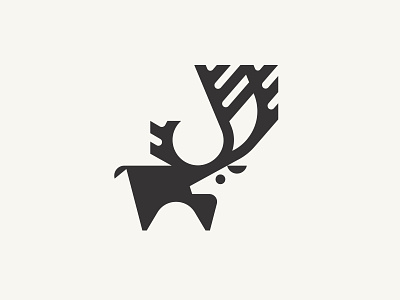 Caribou animal antlers logo