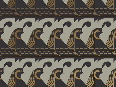 Quail beak bird feather gold pattern wing