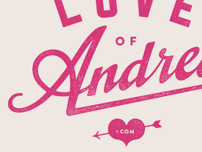 Andrea arrow custom type distressed heart pink vintage