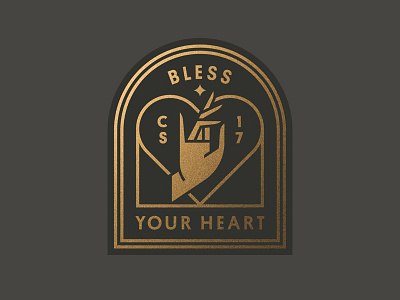Bless Your Heart hand patch pin star