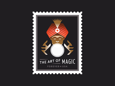 USPS art ball crystal fortune light magic magician stamp teller usa