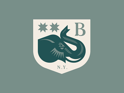 Batterby House badge crest elephant hudson new york shield star