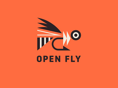 Open Fly eye feather fish fishing fly hook water