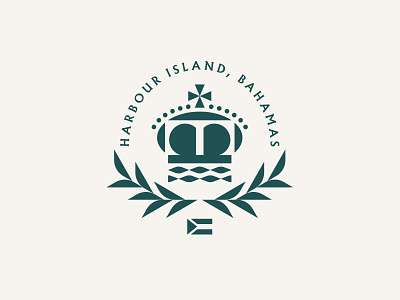 Harbour Island, Bahamas crest cross crown flag ocean sea water