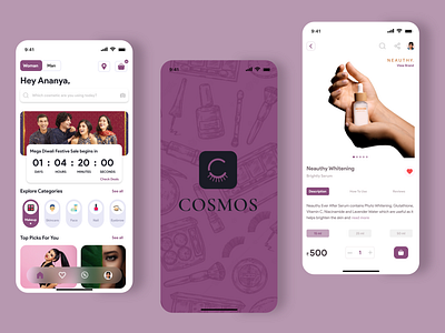 COSMOS • Cosmetics • Mobile UI Design