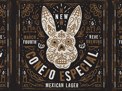 Illustration conejo especial craft beer mexican lager reve brewing company special rabbit