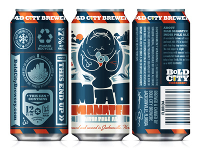 Mad Manatee Can bold city brewery cans craft beer mad manatee packaging