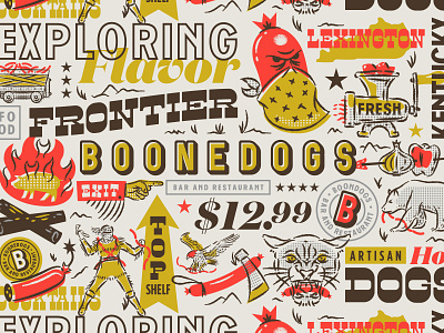 Branding II assets boonedogs branding hotdogs identity illustration