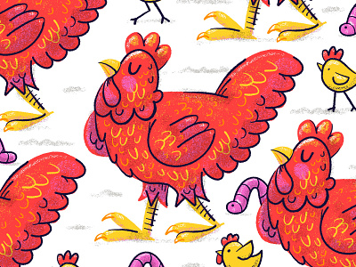 Illustration chicken grain shader illustration procreate