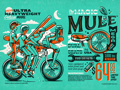 Illustration bikes illustration megarides peligro press the mule