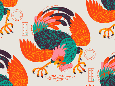 Illustration hawkers illustration restaurant rooster