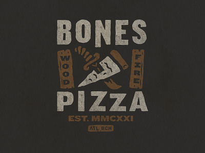 Branding assets badge branding elements pirate pizza slice wood fire