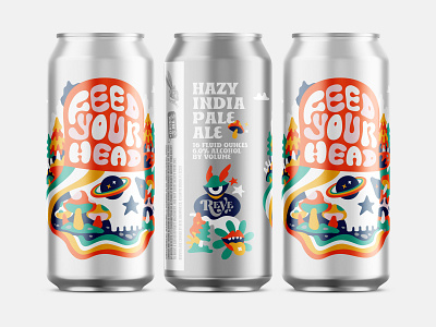 Beer beer feed your head illustration label packaging reve brewing company
