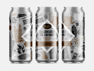 Beer beer can consider the coconut illustration label reve reve brewing tikiweeki