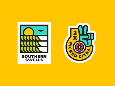 Branding badge beer branding illustration southern swells brewing company