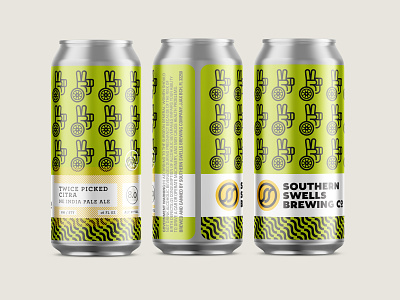 Branding beer branding design illustration label southern swells brewing co. twice picked citra
