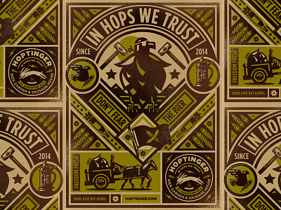 Hoptinger beer craft beer hops hoptinger icon illustraion wip