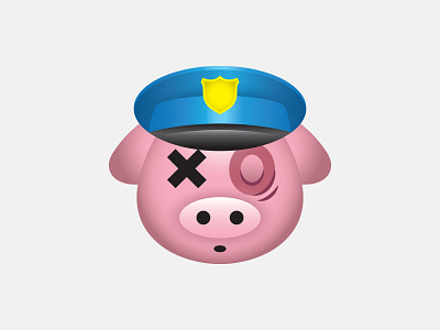 emoji cop emoji goof illustration mashup pig