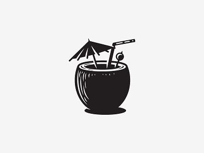 Icon bw coconut drink icon island life wip