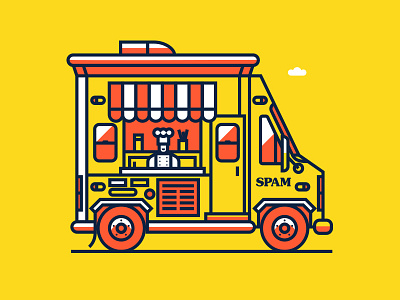 SpamTruck food truck halftone def illustration spam spam brand spamerican tour