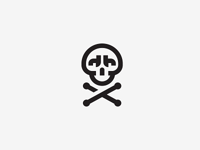 icon black icon illustration monoline skull