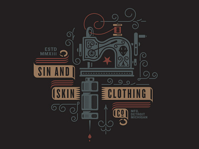 WIP clothing illustration ink sewing machine tattoo wip