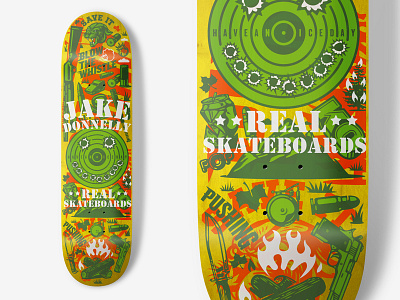 Real Skateboards - Jake Donnelly color deck icons illustraion real skateboards skateboarding