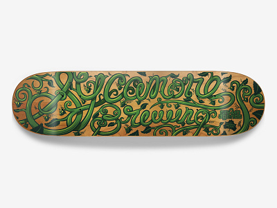 Lettering craft beer grand agenda hops lettering skateboard sycamore brewing